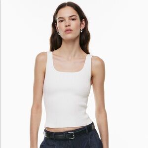 Aritzia Babaton Sculpt Knit Tank - White - Medium
